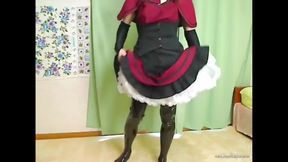 CrossDresser Maid make Cum Milk Coffeee Mao Riku p