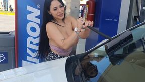 Flashing tits and nipple sucking in public