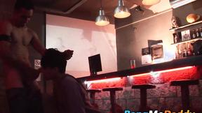 ”Unshaved daddy shoves his huge dick in tight twink anus”