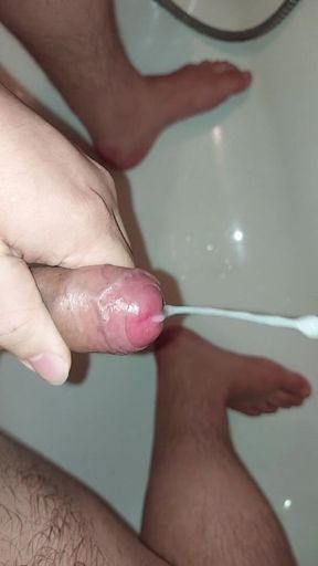 My small cock cum in bathroom tiny dick