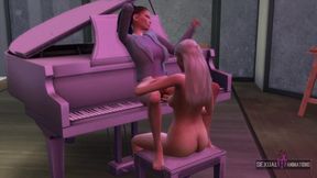 Piano Class Ends in Lesbian Sex &mdash;  My Student Tastes My Big Plastic Cock - Sexual Hot Animations