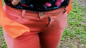 Anya: Does Not Hold Piss and Wetting All Orange Jeans Outdoors