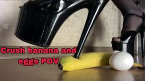 Crush banana and eggs