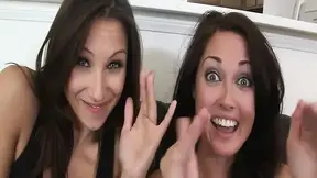 Steamy giant-booted lesbians in thongs go at it