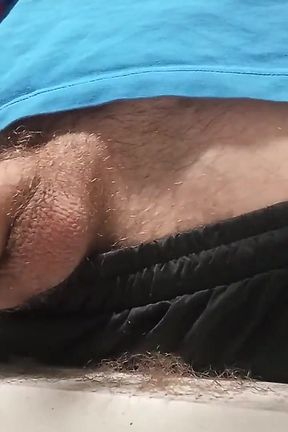 Big Flaccid Dick Is Filmed up Close While His Ball Hairs Are Shaved