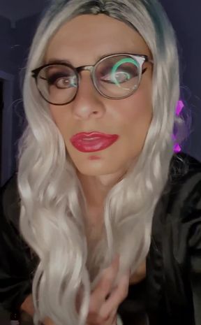 Shiny tights, nylon night gown