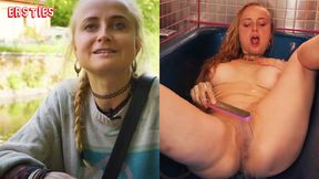 Ersties - Luna W loves it wet - dildo action in the shower