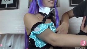 Sexy Blue-Haired Cosplayer Gets Creampied After Hot Blowjob Action - Hentai Adventure