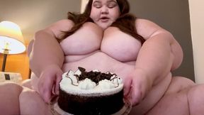 SSBBW Devours Birthday Cake in Secret