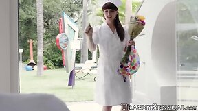 Splendid ladyboy Natalie Mars rides a thick long pecker