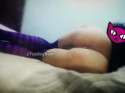 Cute 19yo Femboy filling his ass with cum