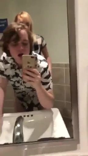 a faggot and a tranny fucking in public toilet