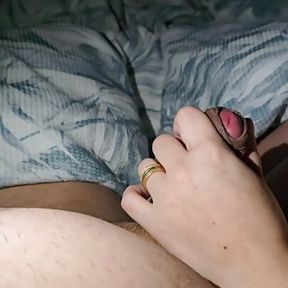 Step mom handjob Indian step son in bed