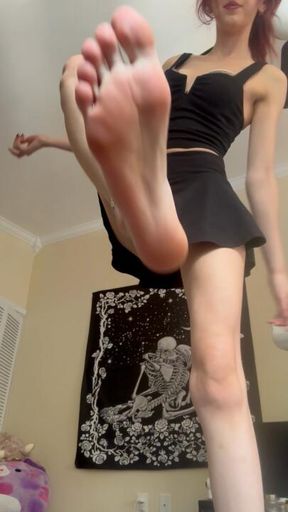 Giantess POV: I caught a tiny (you) looking up my skirt without permission.