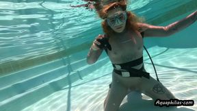 Aquaphilias- TS Nancy Thompson- Her First SCUBA Lesson wearing sheer Leohex