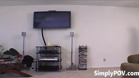 Sexy blonde pornstar Staci Thorn deep throats gigantic white dick