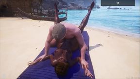Wild Life - Big Ass Big Tit Curvy Black MILF (Indra) fucks Big White Dick (Jason) on the Beach. He loves that black pussy.