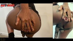 *members only* [full scene] prison boy black in thong and skirt asshole spanking and spreading buttlips - starring dj buttpussy