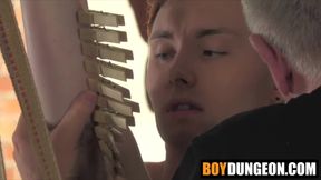 Sebastian Kane teases captive and applies massager to balls