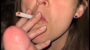 Melissa and Brad Smoking Handjob with Cumshot