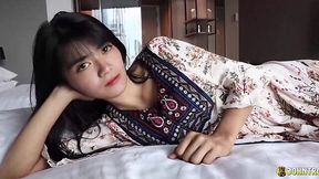 The hairy pusssy of this Asian slut is going to get wet this day