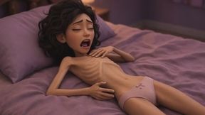 Thin Flat Girl Twists in Pleasure Wanting Massive Dick in Tight Pussy