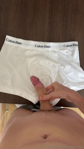 Fresh Cumshot on My Boxers Calvin Klein