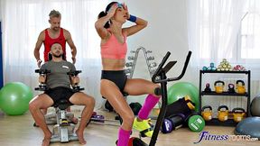 Brunette cyclist double penetration
