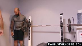 Studly stepdad pounding twinks tight ass after exercise