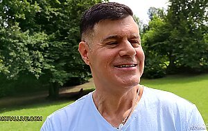 Immorallive, stepfather and step son pick up busty teen working out in the park, 18-year-old
