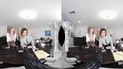 BRIDGETTE B. KARMA RX & KRISSY LYNN FUCK YOU IN THE OFFICE IN VR!