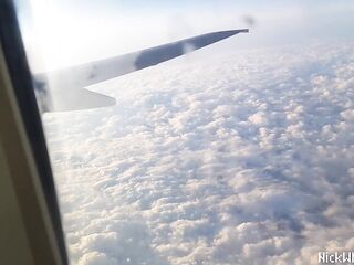 Airplane ! Sexually Excited Pilot's Wife Shows Large Breasts In Public