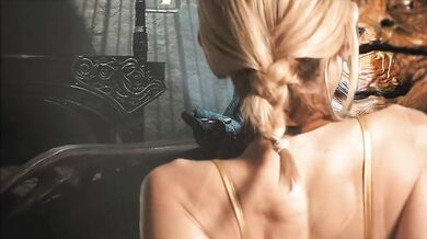 Star Wars Princess Leia dances oiled up for Jabba the Hutt, she sucks and rides his slippery cock