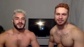 Two Hot Guys Share Blowjobs