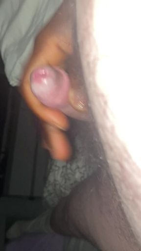 Ebony wife strocking very small husband cock with SPH in french until he cums