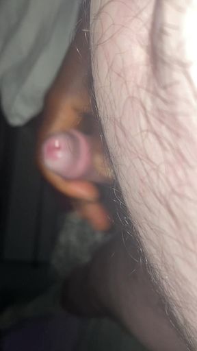 Ebony wife strocking very small husband cock with SPH in french until he cums