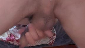 powerful anal masturbation of a male cunt with male squirt. hands-free cum