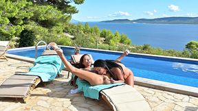 their personal guide chapter 1: busty babes anissa kate and olivia del rio enjoy poolside lesbo session gp3372