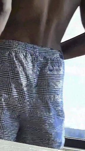 Huge dildo gaping asshole in the sun 2/2