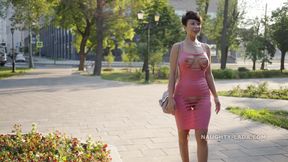 I cut my dress and went for a walk around the city