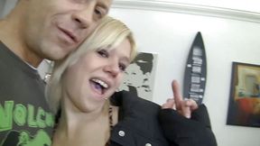 Horny girl masturbates in her casting