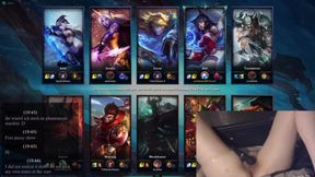 Gamer Girl Enjoys Solo Pleasure While Playing League of Legends