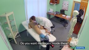 Fake Hospital- Hot Blonde Enjoys an Office Exam, Pussy Pounding & Takes a Massive Cumshot for a Big Discount