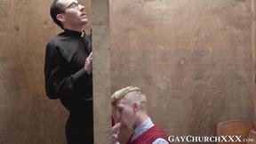 ”Religious twink barebacked after giving daddy wet blowjob”