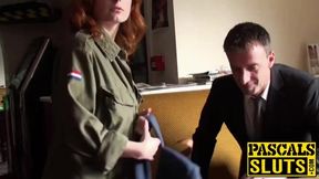 Young Lola Gatsby riding big cock ends with cum in mouth