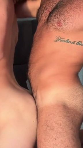 Caucasian Alpha Stuffing His Cock in 2 Hungry Twink Holes