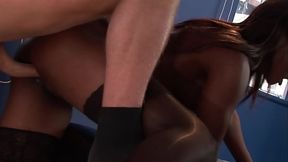 Stunning Jasmine Lets Her Boss Lick And Fuck Her Black Pussy At The Office