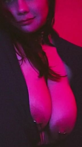 Sexy MILF Plays with Pierced Boobs