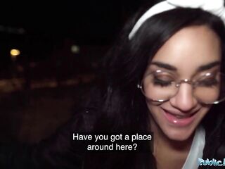 Public Agent Shagging over a washing machine with her glasses left on