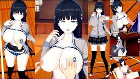 Expressionless Manaka Rubs Huge Tits for Hand Job & Blowjob Orgasm Feast